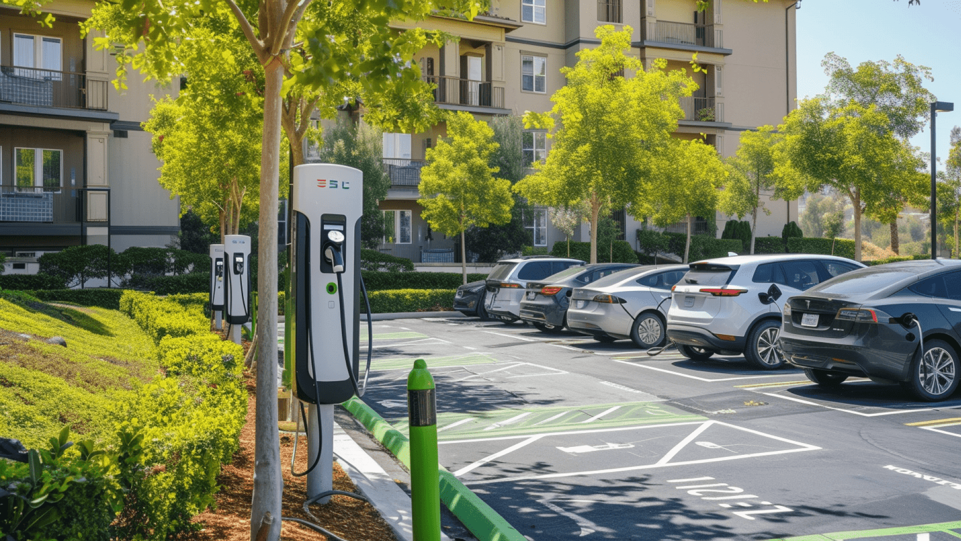 Electric vehicle charging station installation in progress Electric vehicle charging station installation in progress